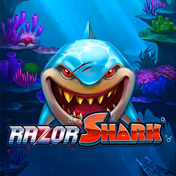 Razor Shark underwater adventure slot with mystery symbols and shark attack bonus